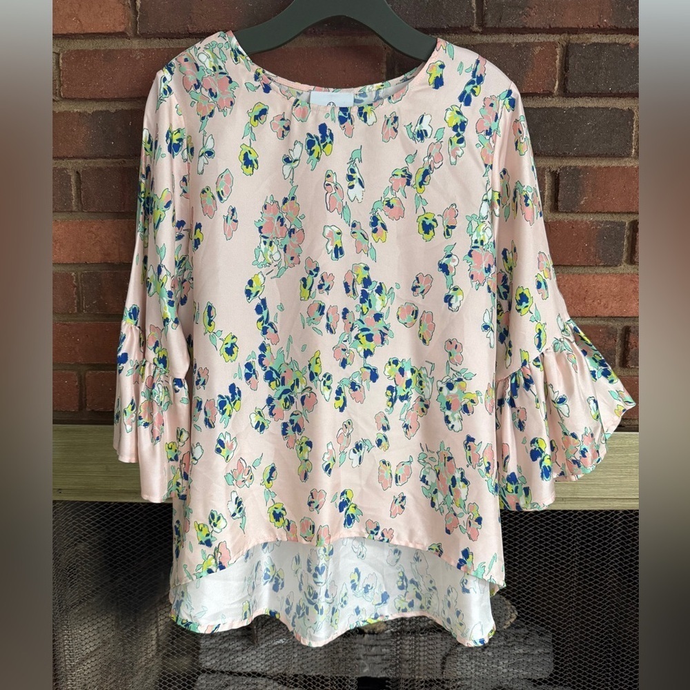#12)  Laroque original Silk High low Top Size ( 23” armpit measurement)